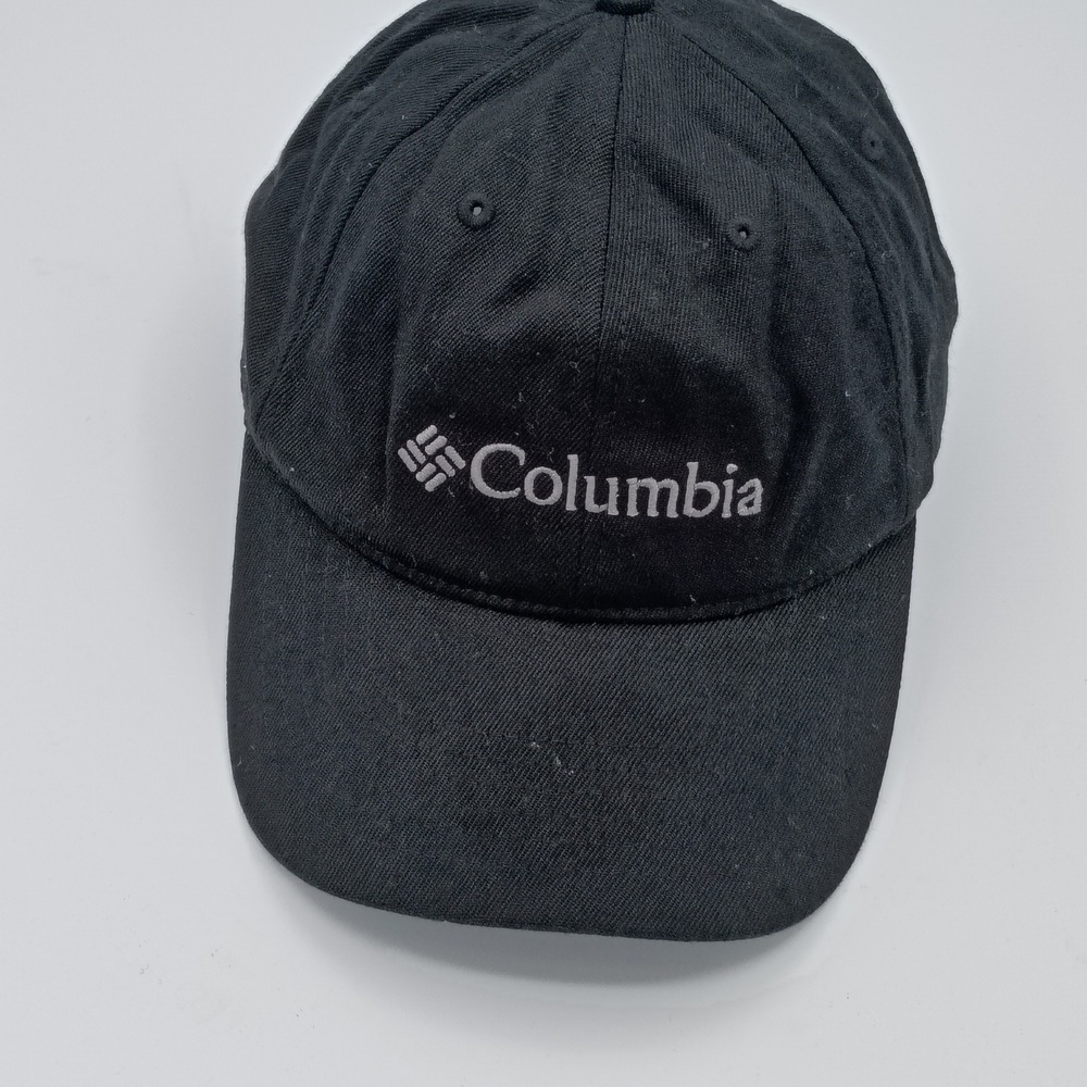 Columbia Unisex Baseball Cap Black One Size Adjustable Strapback Logo Hat
